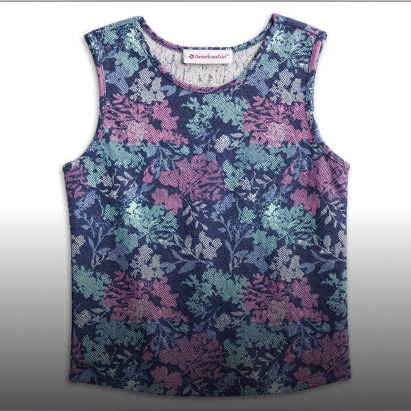 American Girl Mix and Match Purple Blue Print Tank Top 2017 small - Picture 1 of 7